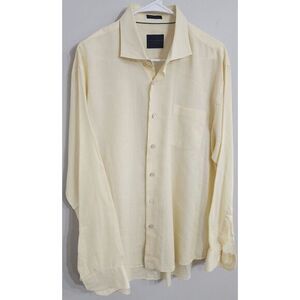 Calder‎ Carmel Mens Shirt XL Pale Yellow Check Limited 1 of 100 Cutaway Collar